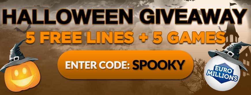No Tricks Just Treats. Get 5 FREE EuroMillions lines this Halloween!