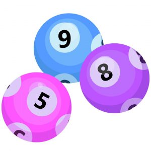 EuroMillions Superdrawpurple, blue and pink lottery balls