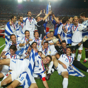 Greece football team winning the UEFA Championships