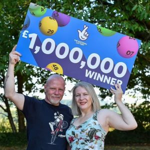 Couple show off national lottery winnings