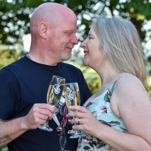 Couple celebrated lottery winnings with champagne